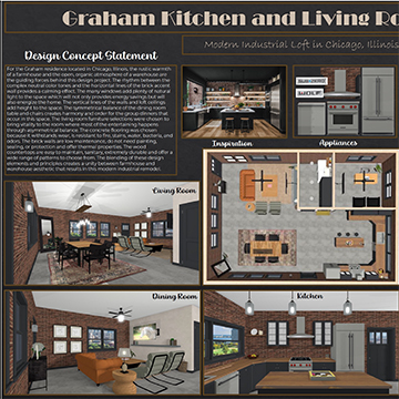 Kitchen design board for Graham Kitchen and Living Room Remodel