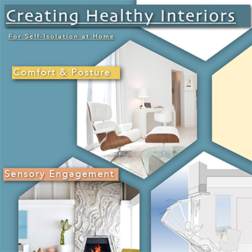 Images of a living room with the title "Creating Healthy Interiors"