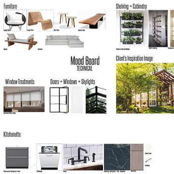 Mood board showing materials for the homes that are sustainable