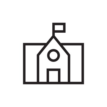 Icon of a schoolhouse