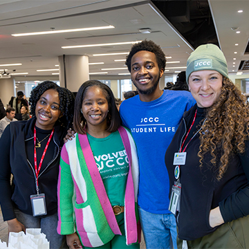 Four students posing during the Clubs and Organizations Fair