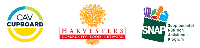 Logos - cav cupboard, harvesters and SNAP
