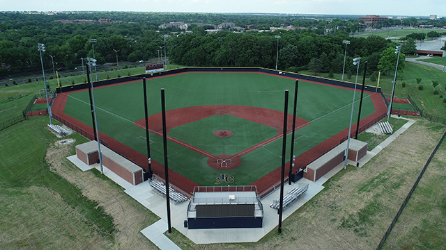 Aerial view of the baseball field