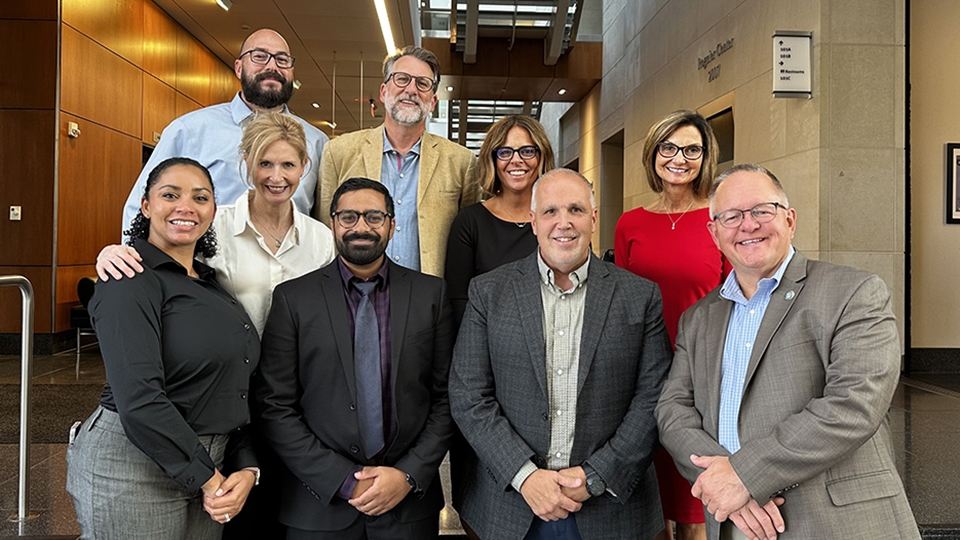 Speakers and organizers of the 2025 Healthcare Simulation conference pose for a picture