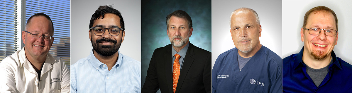 headshots of the five speakers for the 2025 Healthcare Simulation Conference