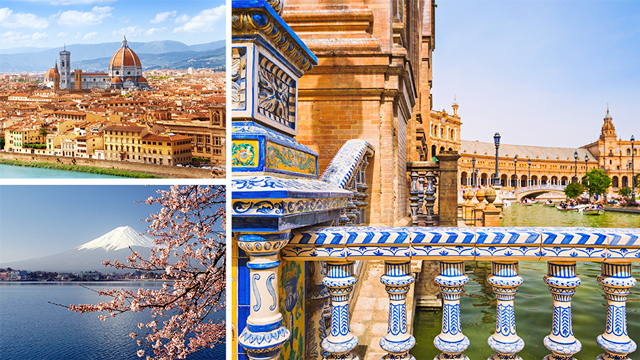 Photo montage of famous world cities.