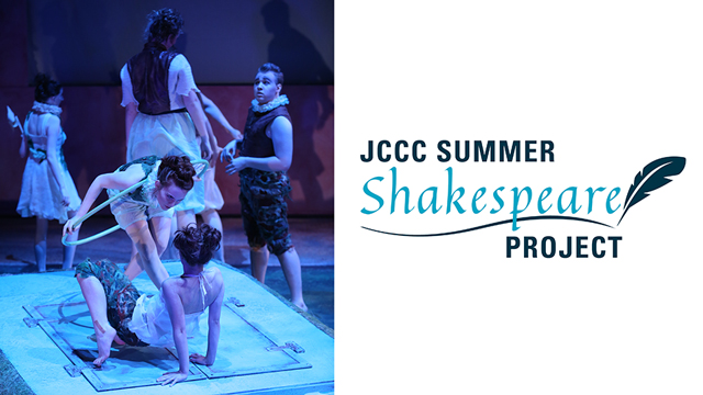 Scene from a play with the words JCCC Summer Shakespeare Project.