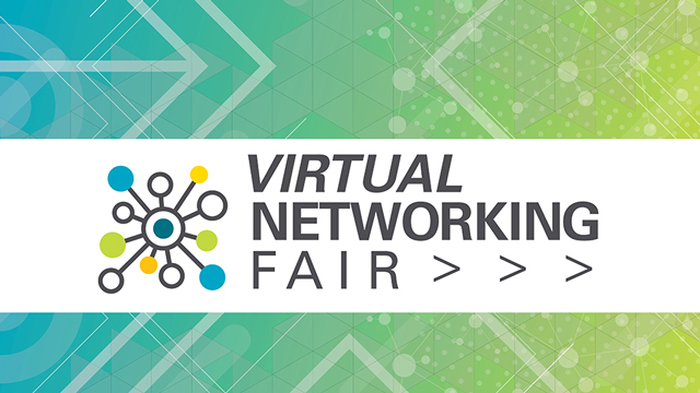 Banner with the words Virtual Networking Fair