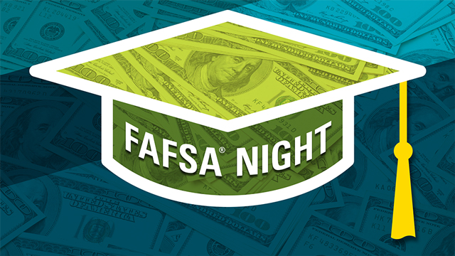I con of a graduation cap with the words FAFSA night