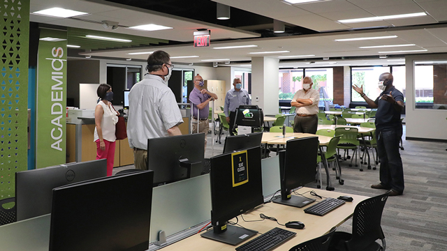 JCCC staff and trustees touring the new Academic Resource Center