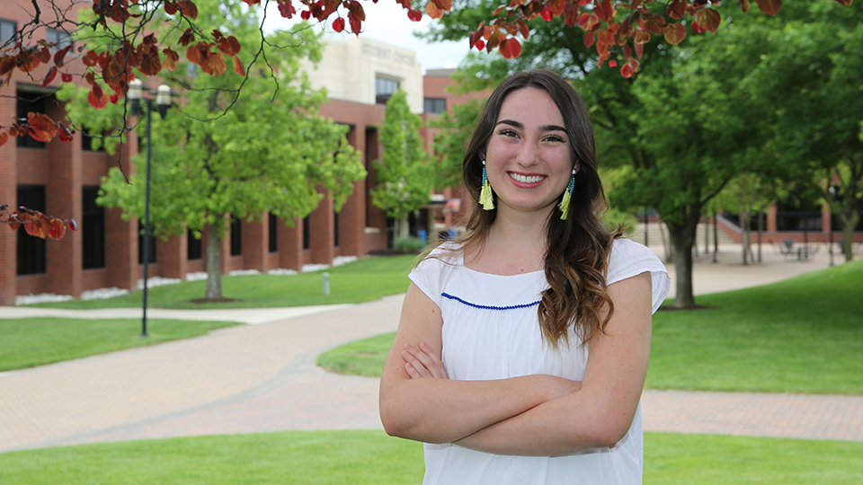 Catalina Wedman poses on campus