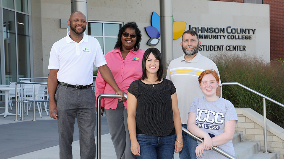 Group of student resource employees outside of JCCC