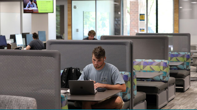 Student studying in the Academic Resource Center