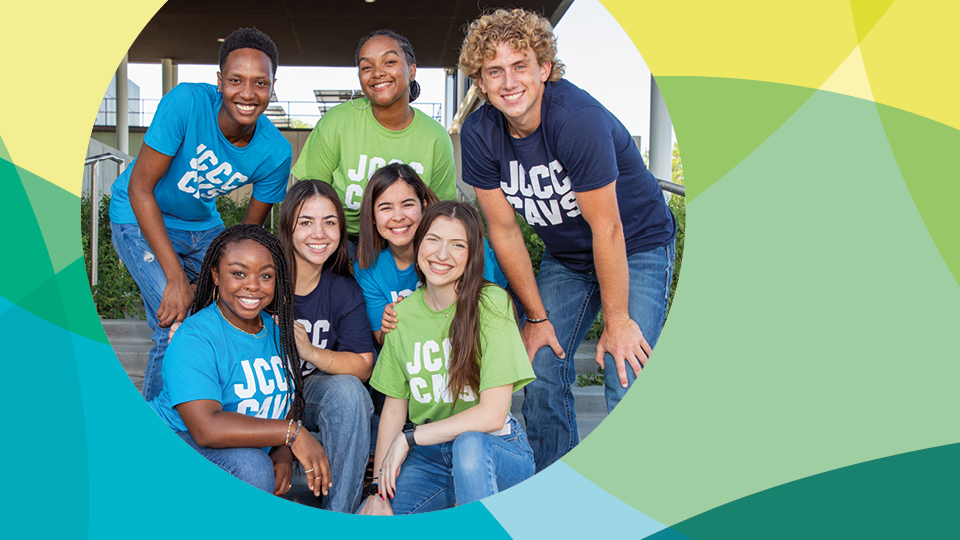 a group of students wearing JCCC t-shirts