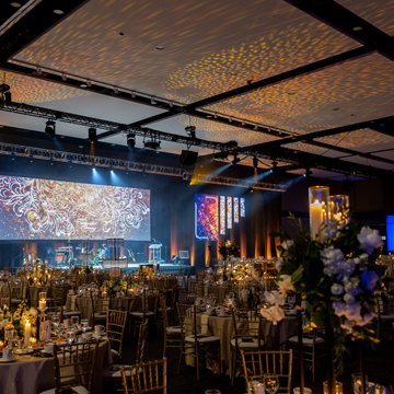 stage and table decorations for the 2024 SEE gala