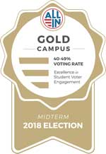 gold ribbon showing 40-49% voting rate