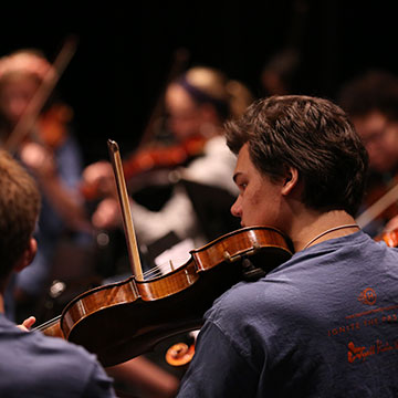 Violinist performing