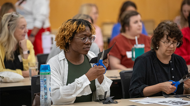 an origami class for teachers