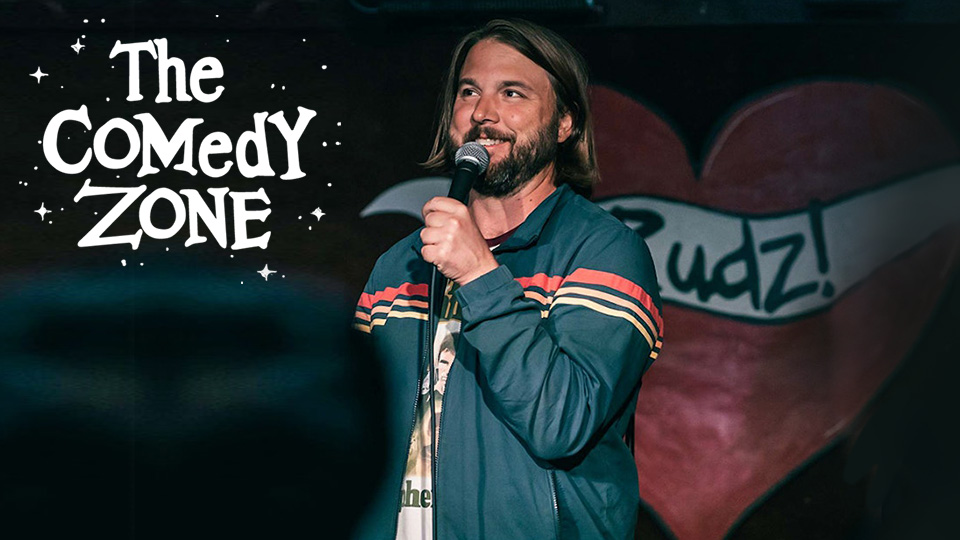 Andy Woodhull next to the words The Comedy Zone.