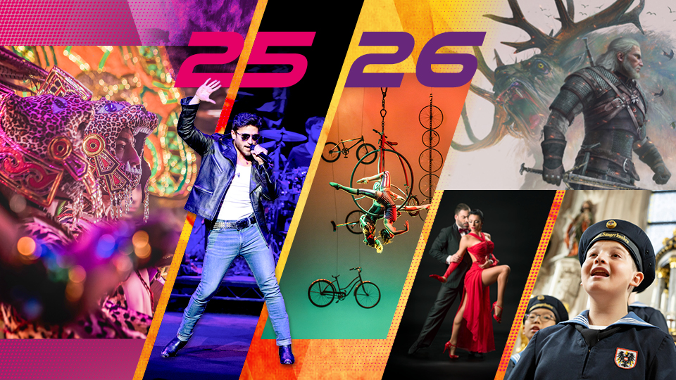 collage of acts appearing at JCCC for 2025-2026