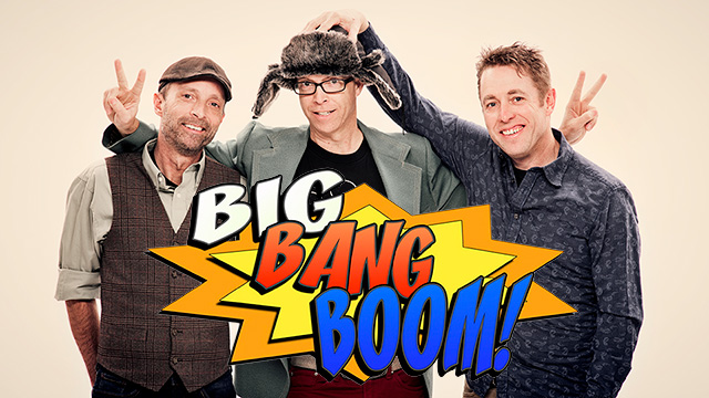 Chuck Folds, Steve Willard and Eddie Walker with the words Big Bang Boom