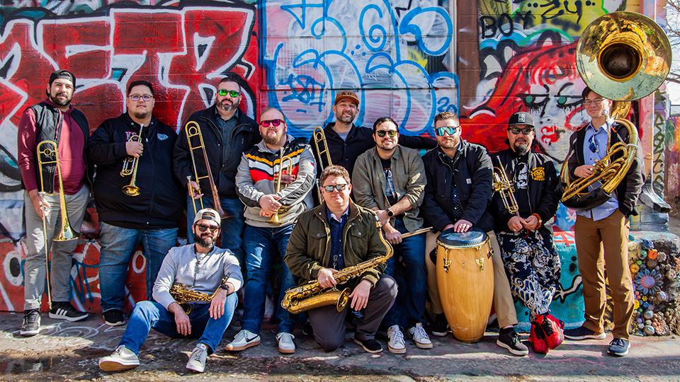 The members of Back Alley Brass Band