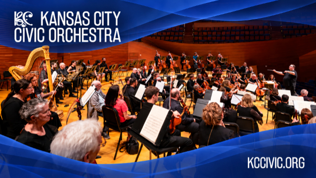 The Kansas City Civic Orchestra performing on a stage