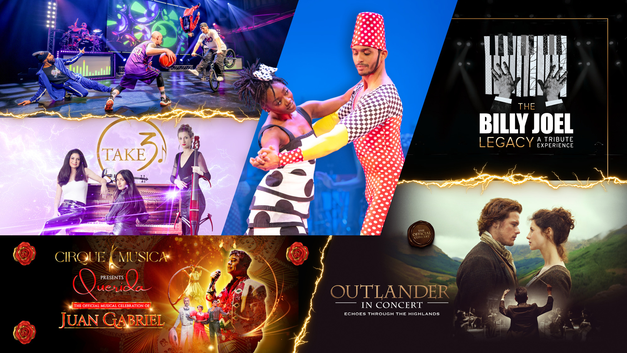 collage of acts appearing at JCCC for the 2026-2027