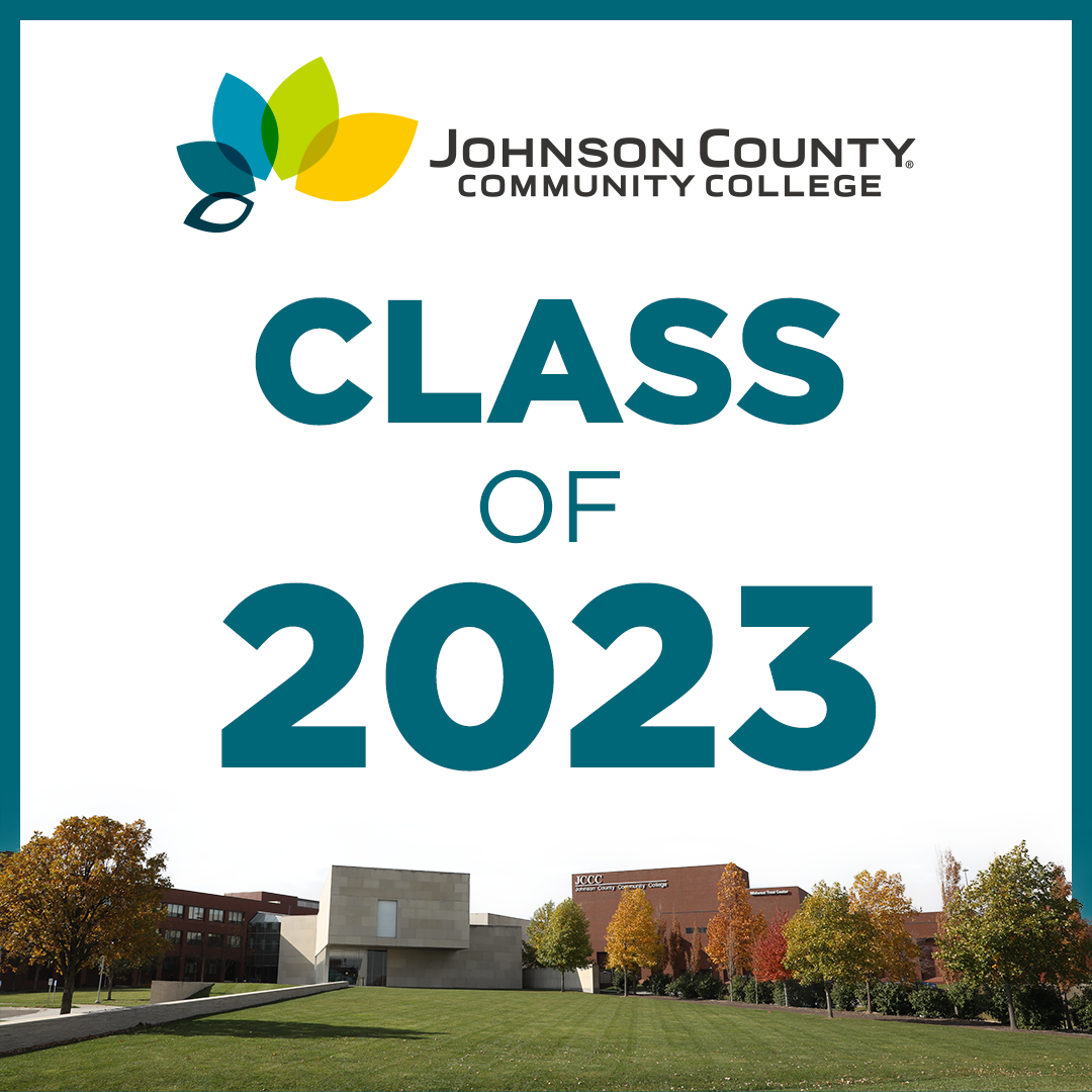 Class of 2023 with JCCC logo and photo of campus