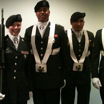 Tuskegee Airmen in dress uniforms