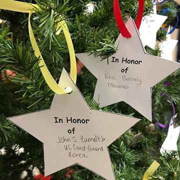 Stars on Honor Tree in honor of Eric Gormly and John S. Zumalt Jr.